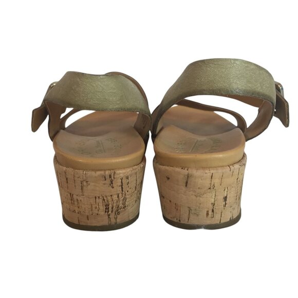 Kork-Ease Wedge Sandals Womens 7M Tan Leather With Cork Sole & Adjustable Buckle - Picture 6 of 10